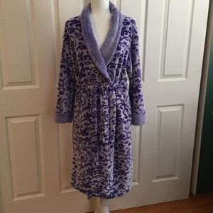 Purple Floral Loungewear Gothvibe  Women's Robe Size L
